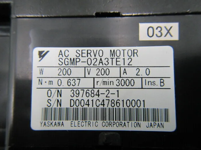 야스카와 전기 SGMP-02A3TE12 AC 서보 모터 상세 이미지 - ASKINDEX 코리아
