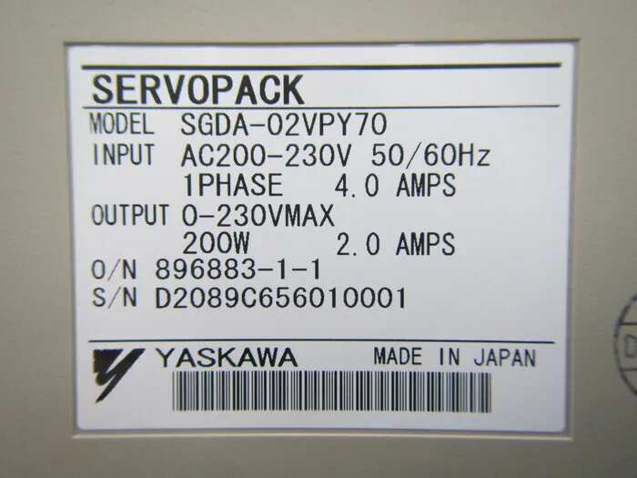 야스카와 전기 SGDA-02VPY70 서보 드라이버 상세 이미지 - ASKINDEX 코리아