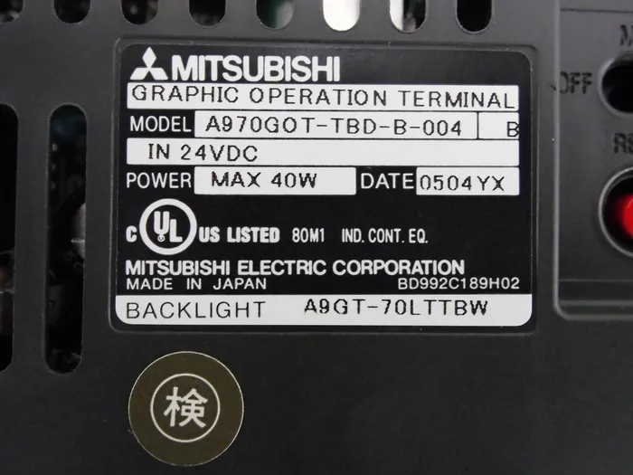 미쓰비시 전기 A970GOT-TBD-B-004 터치 패널 상세 이미지 - ASKINDEX 코리아