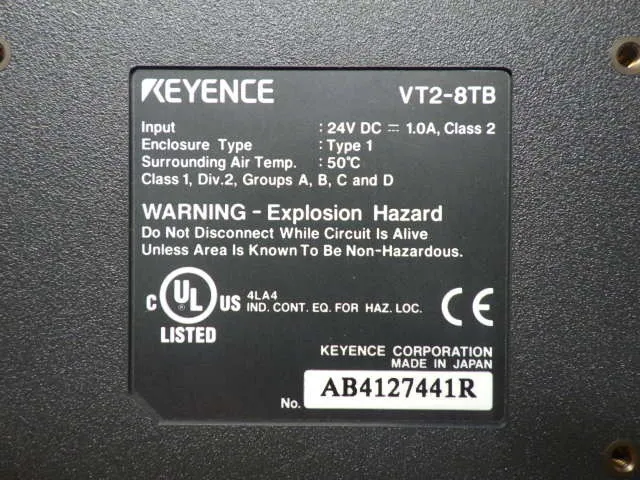 Keyence VT2-8TB 터치 패널 상세 이미지 - ASKINDEX 코리아