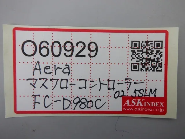 AERA Japan FC-D980C/CA-98DP Mass Flow Controller Detail Image - ASKINDEX Korea