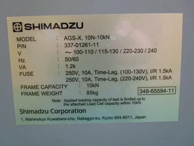 Shimadzu Corporation AGS-X 10N-10kN Autograph Detail Image - ASKINDEX Korea