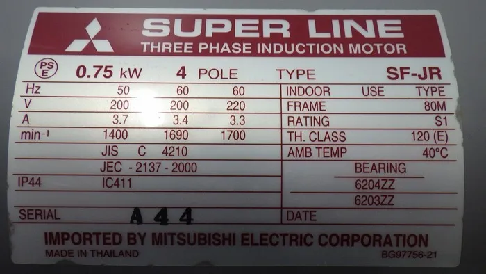 Mitsubishi Electric SF-JR motor Detail Image - ASKINDEX Korea