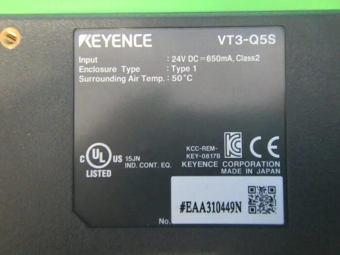 Keyence VT3-Q5S 터치 패널 상세 이미지 - ASKINDEX 코리아