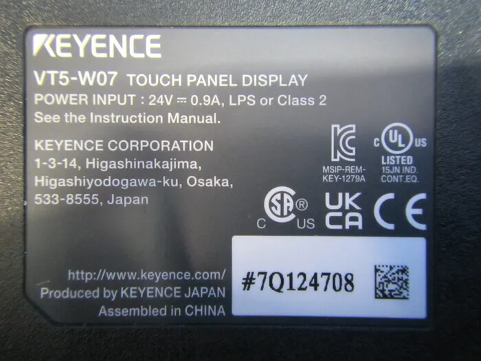 Keyence VT5-W07 터치 패널 상세 이미지 - ASKINDEX 코리아