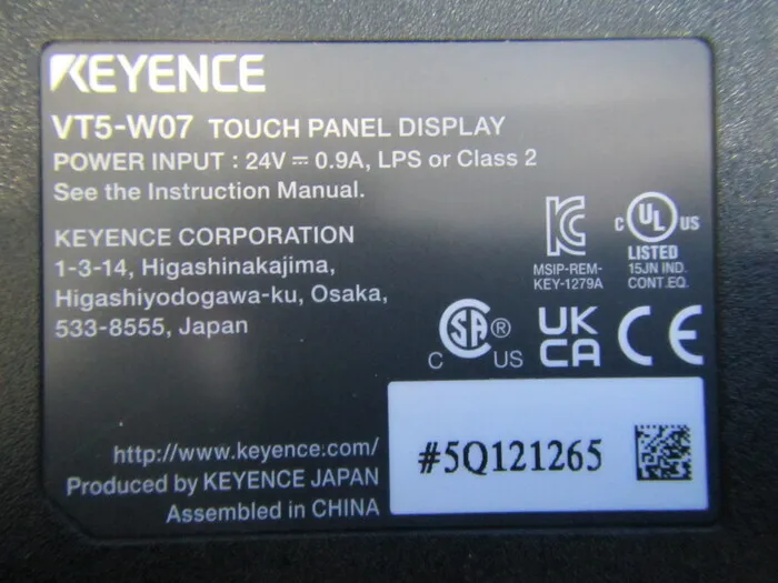 Keyence VT5-W07 터치 패널 상세 이미지 - ASKINDEX 코리아