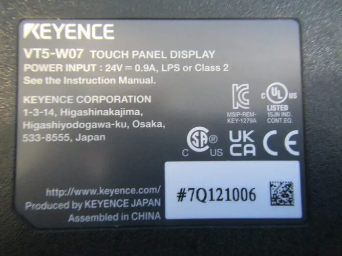 Keyence VT5-W07 터치 패널 상세 이미지 - ASKINDEX 코리아