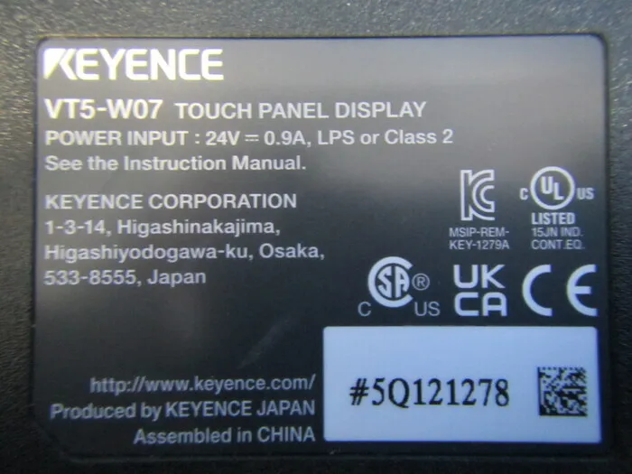 Keyence VT5-W07 터치 패널 상세 이미지 - ASKINDEX 코리아