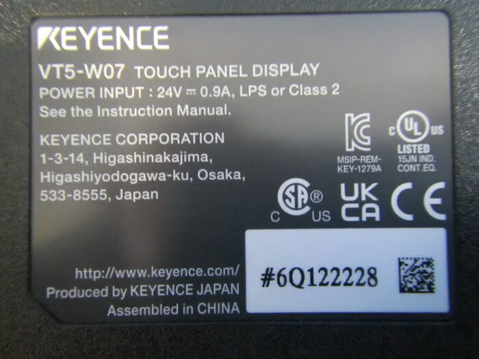 Keyence VT5-W07 터치 패널 상세 이미지 - ASKINDEX 코리아