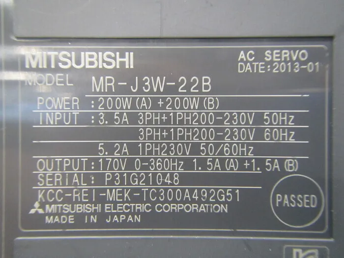 미쓰비시 전기 MR-J3W-22B 서보 드라이버 상세 이미지 - ASKINDEX 코리아