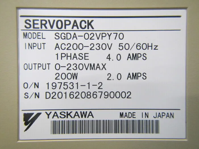 야스카와 전기 SGDA-02VPY70 서보 드라이버 상세 이미지 - ASKINDEX 코리아