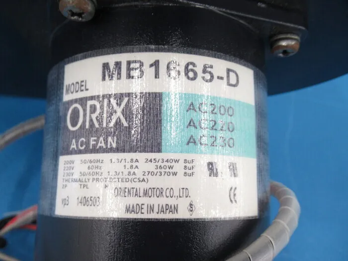 Oriental Motor MB1665-D AC Fan Detail Image - ASKINDEX Korea