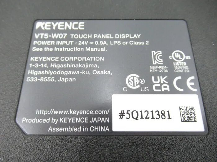 Keyence VT5-W07 터치 패널 상세 이미지 - ASKINDEX 코리아