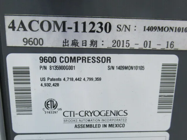 CTI-CRYOGENICS 9600 Cryo Compressor Detail Image - ASKINDEX Korea