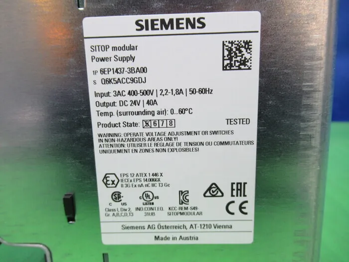 Siemens 6EP1437-3BA00 Switching Power Supply Detail Image - ASKINDEX Korea