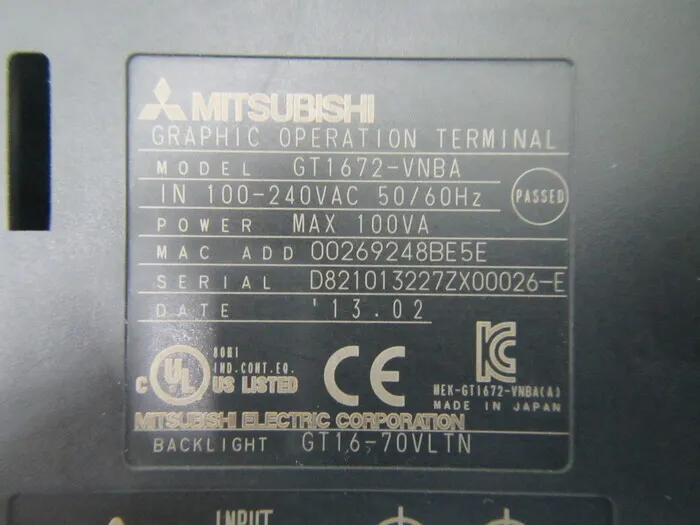 Mitsubishi Electric GT1672-VNBA Touch Panel Detail Image - ASKINDEX Korea