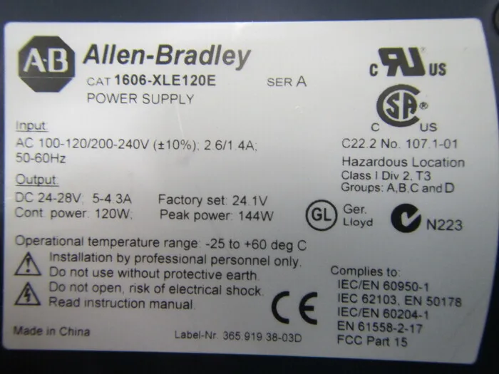 Allen-Bradley 1606-XLE120E Switching Power Supply Detail Image - ASKINDEX Korea