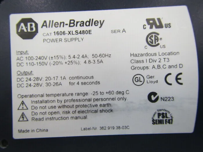 Allen-Bradley 1606-XLS480E Switching Power Supply Detail Image - ASKINDEX Korea