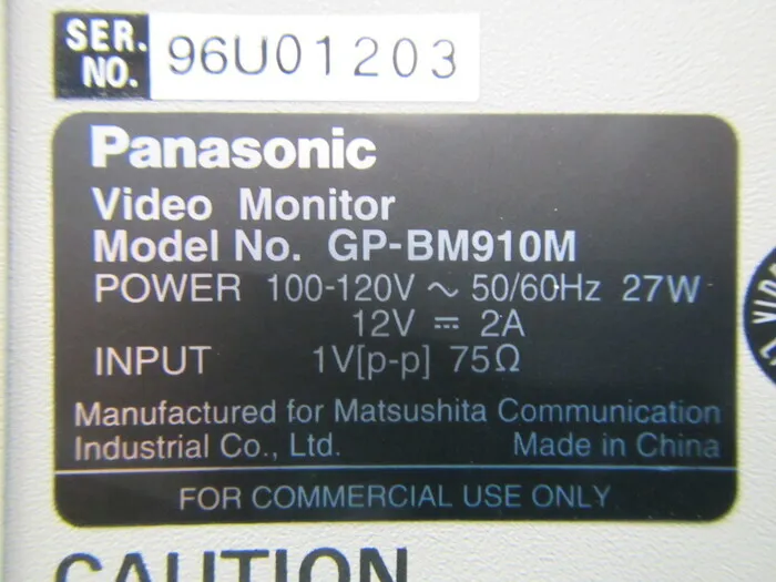 Panasonic GP-BM910M Video Monitor Detail Image - ASKINDEX Korea