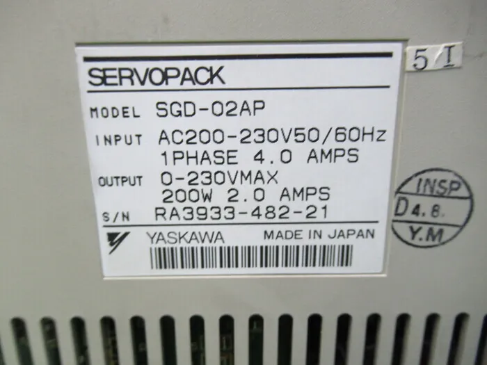 야스카와 전기 SGD-02AP 서보 드라이버 상세 이미지 - ASKINDEX 코리아
