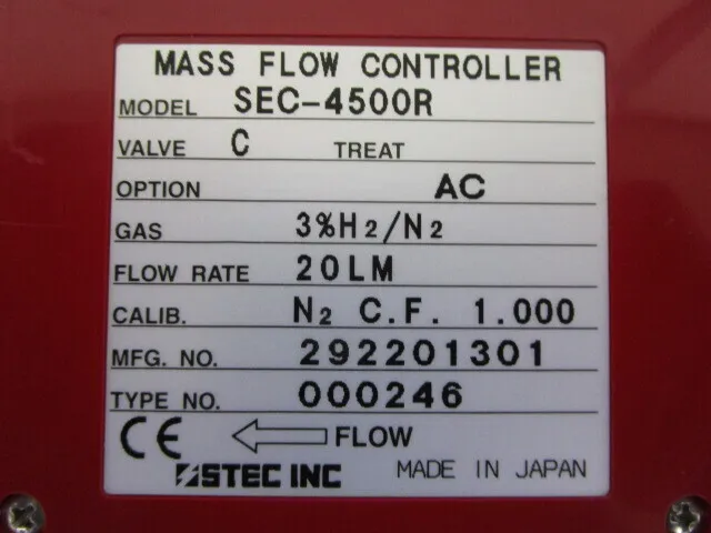 Estec SEC-4500R Mass Flow Controller Detail Image - ASKINDEX Korea
