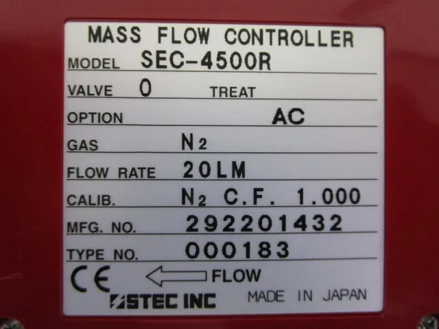 Estec SEC-4500R Mass Flow Controller Detail Image - ASKINDEX Korea