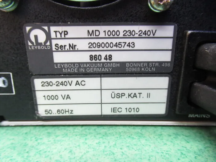 Leybold MD1000 Turbomolecular Pump Controller Detail Image - ASKINDEX Korea