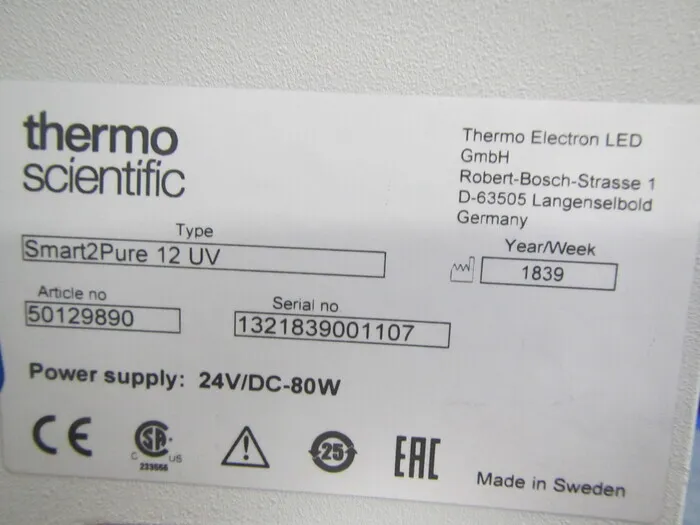 Thermo Scientific Smart2Pure12UV 순수 생산 장비 상세 이미지 - ASKINDEX 코리아