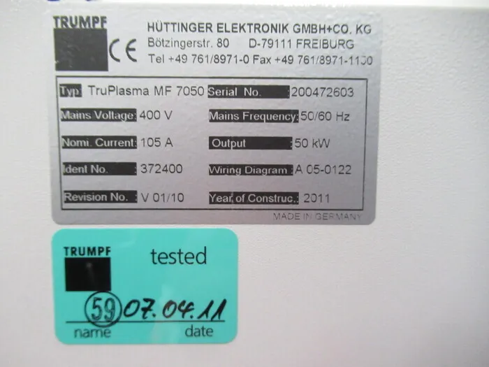 트럼프 TruPlasmaMF7050 플라즈마 전원 상세 이미지 - ASKINDEX 코리아
