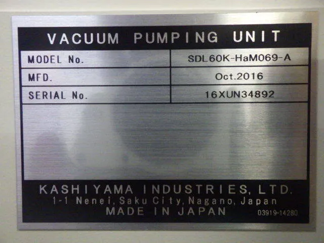 Kashiyama Industry SDL60K-HaM069-A Dry Pump Detail Image - ASKINDEX Korea