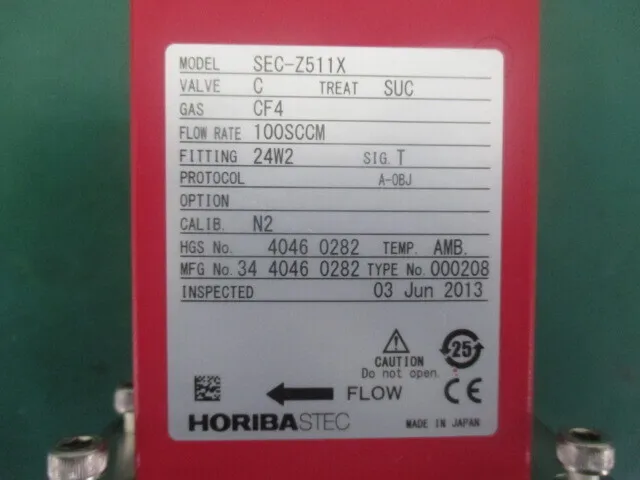 HORIBA STEC SCE-Z511X Mass Flow Controller Detail Image - ASKINDEX Korea