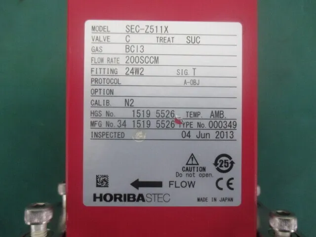 HORIBA STEC SCE-Z511X Mass Flow Controller Detail Image - ASKINDEX Korea