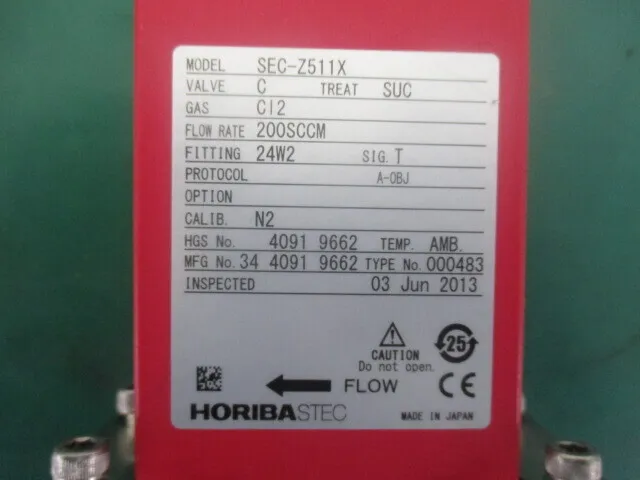 HORIBA STEC SCE-Z511X Mass Flow Controller Detail Image - ASKINDEX Korea