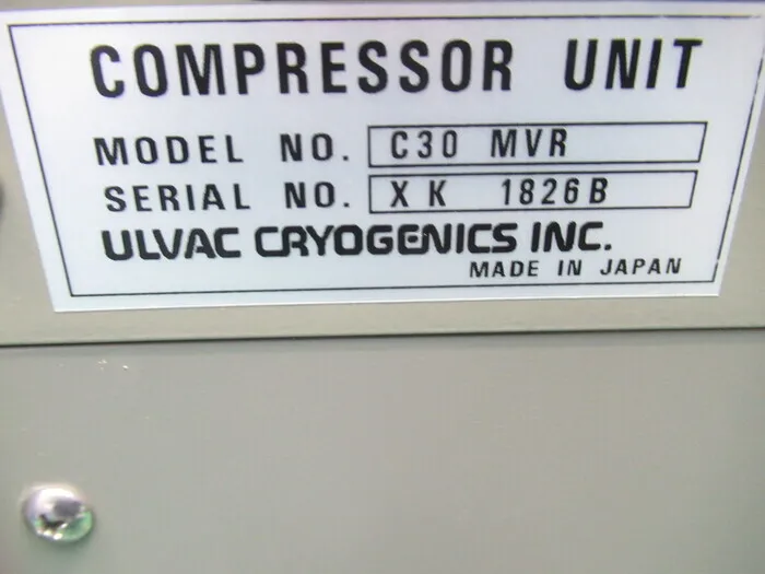 ULVAC C30MVR Cryo Compressor Detail Image - ASKINDEX Korea