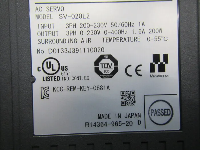 Keyence SV-020L2 서보 드라이버 상세 이미지 - ASKINDEX 코리아