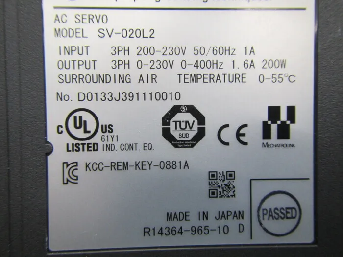 Keyence SV-020L2 서보 드라이버 상세 이미지 - ASKINDEX 코리아