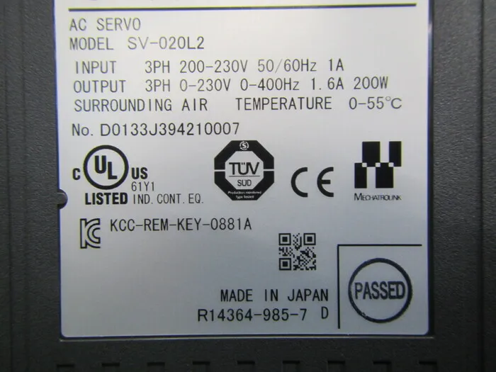 Keyence SV-020L2 서보 드라이버 상세 이미지 - ASKINDEX 코리아