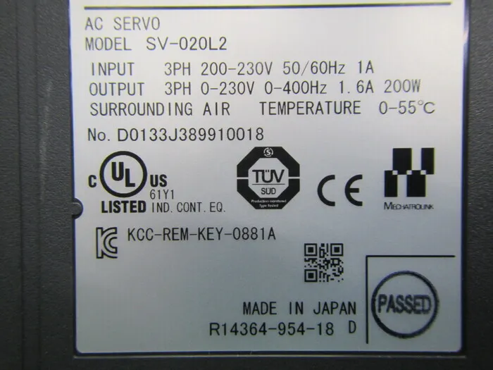 Keyence SV-020L2 서보 드라이버 상세 이미지 - ASKINDEX 코리아