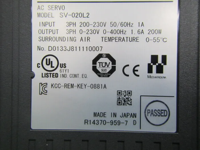 Keyence SV-020L2 서보 드라이버 상세 이미지 - ASKINDEX 코리아
