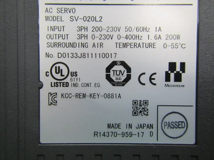 Keyence SV-020L2 서보 드라이버 상세 이미지 - ASKINDEX 코리아