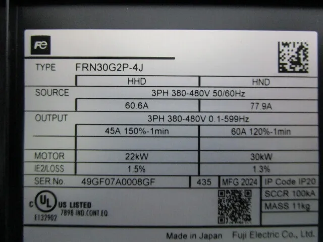 Fuji Electric FRN30G2P-4J inverter Detail Image - ASKINDEX Korea
