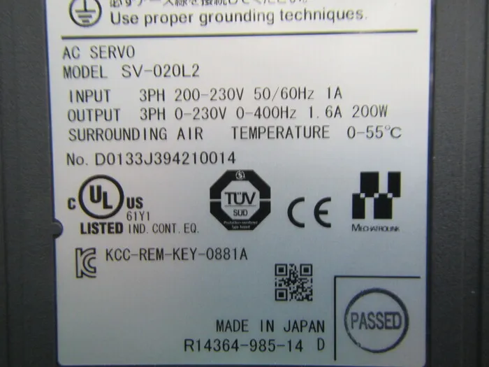 Keyence SV-020L2 서보 드라이버 상세 이미지 - ASKINDEX 코리아