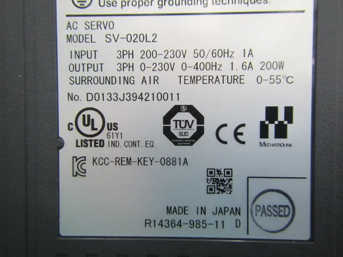 Keyence SV-020L2 서보 드라이버 상세 이미지 - ASKINDEX 코리아