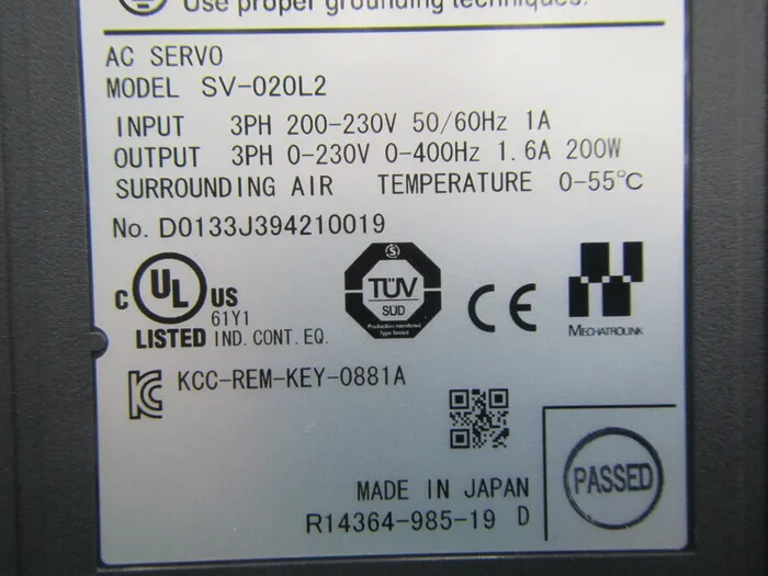 Keyence SV-020L2 서보 드라이버 상세 이미지 - ASKINDEX 코리아