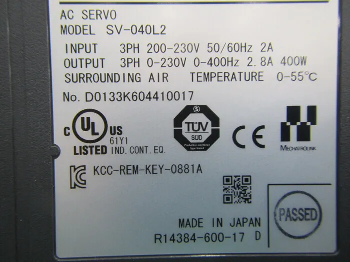 Keyence SV-040L2 서보 드라이버 상세 이미지 - ASKINDEX 코리아