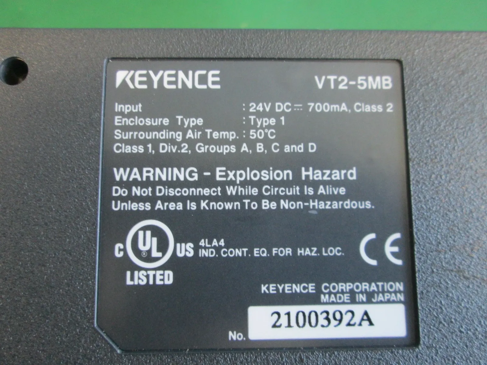 Keyence VT2-5MB 터치 패널 상세 이미지 - ASKINDEX 코리아