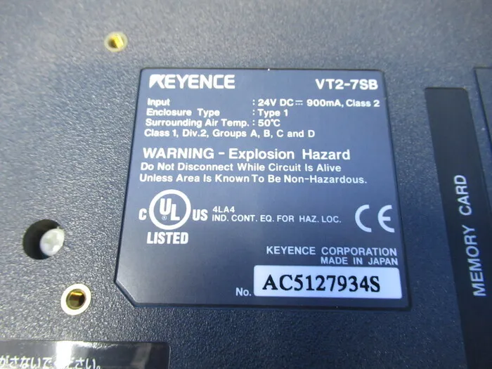 Keyence VT2-7SB 터치 패널 상세 이미지 - ASKINDEX 코리아