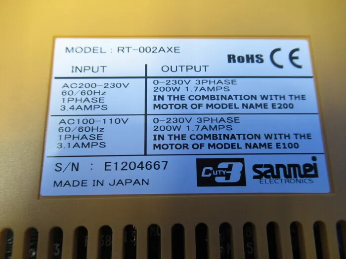 Sanmei Electronics Industry RT-002AXE Servo driver Detail Image - ASKINDEX Korea