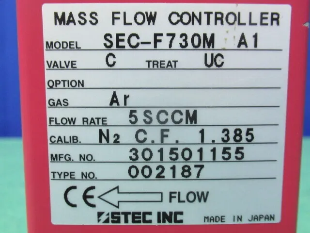 Estec SEC-F730M A1 Mass Flow Controller Detail Image - ASKINDEX Korea