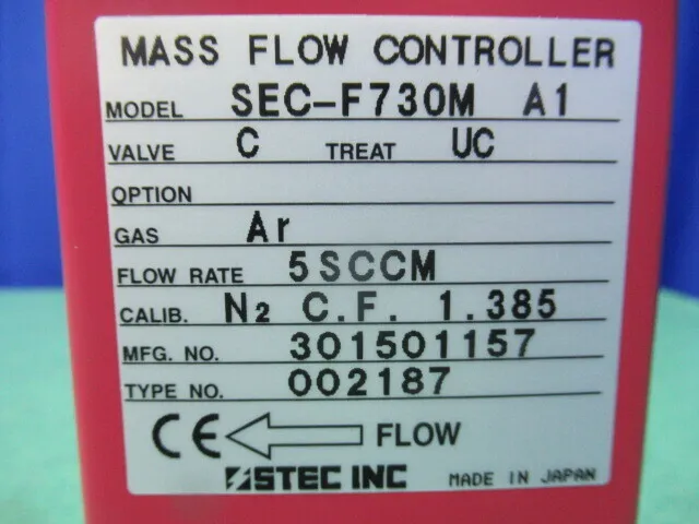 Estec SEC-F730M A1 Mass Flow Controller Detail Image - ASKINDEX Korea
